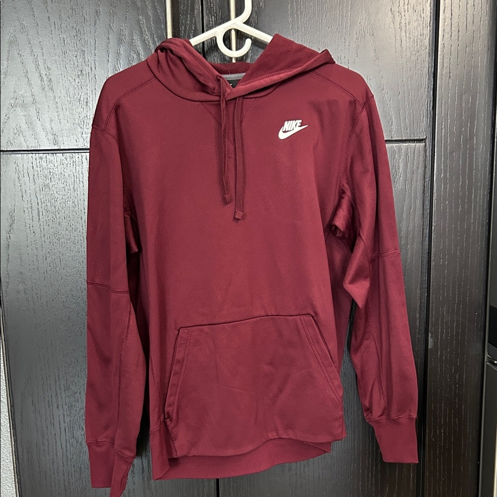 Nike Men's Burgundy Hoodie- Size Medium
